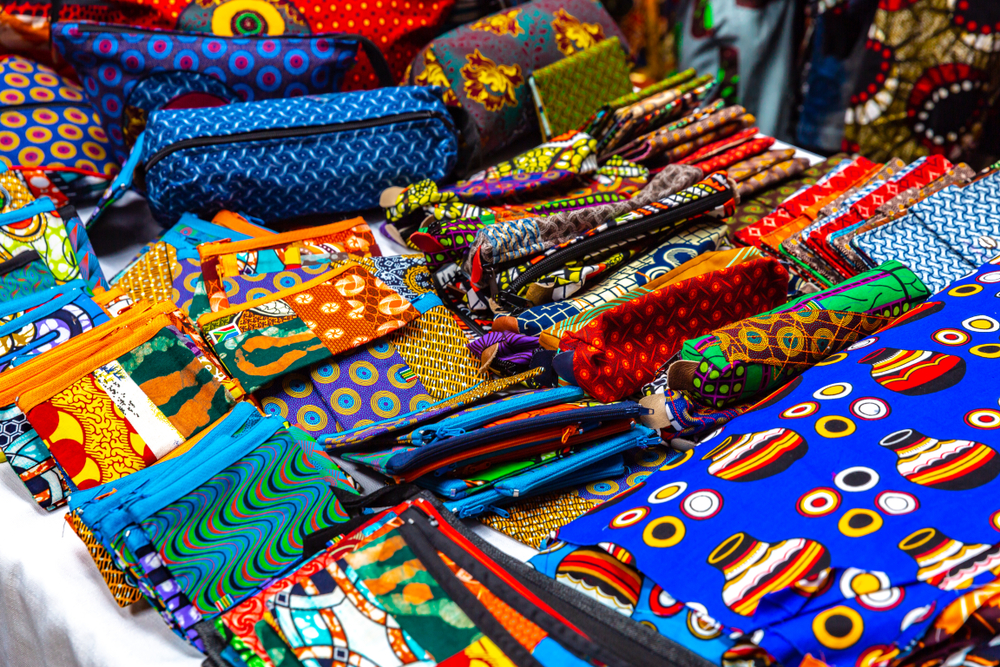 Colorful,African,Fashion,Cloths,In,Street,Market,,kenya,Africa